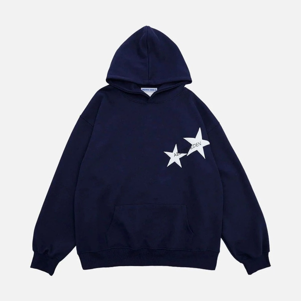 AELFRIC EDEN STAR PRINT COLOR CONTRAST HOODIE